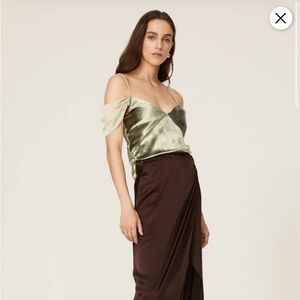Velvet Green Vince Poet Strap Slip Top